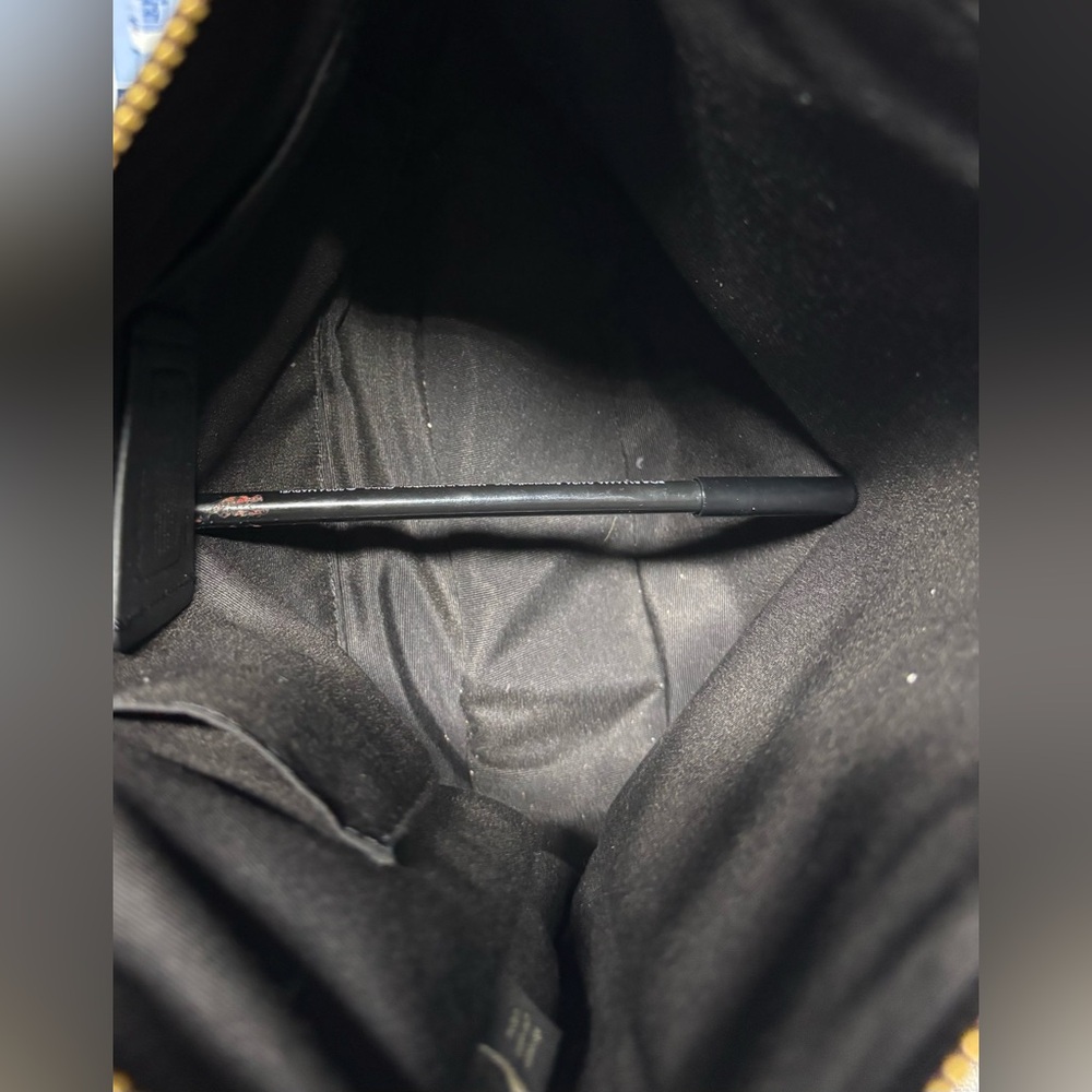 Coach Dark Brown Signature Shoulder Bag with Gold Hardware - Picture 7 of 10